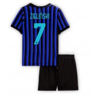 Stroje piłkarskie Inter Milan Piotr Zielinski #7 Koszulka Podstawowej dla dzieci 2025-26 Krótki Rękaw (+ szorty)